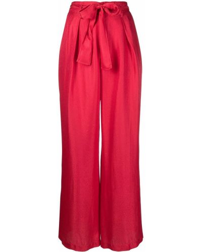 Pantalones rectos de cintura alta bootcut Forte Forte rojo