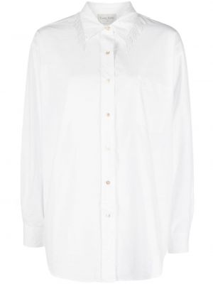 Bavlnená košeľa so strapcami Forte Forte biela