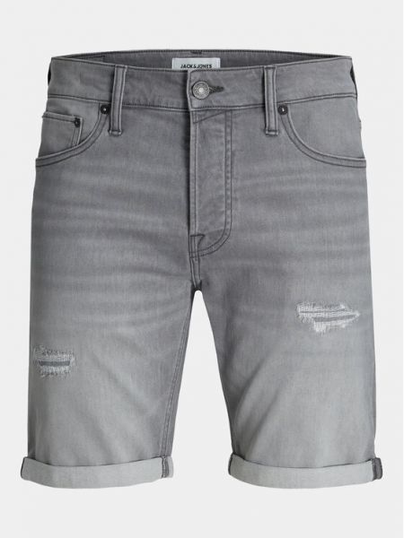 Priliehavé džínsové šortky Jack & Jones sivá