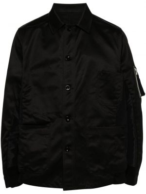 Βαμβακερό πουκάμισο Sacai μαύρο