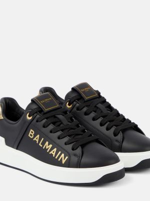 Δερμάτινα sneakers Balmain μαύρο