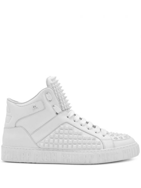 Baskets cloutées Philipp Plein blanc