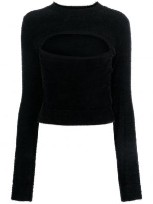 Pulover iz krzna Moschino Jeans črna
