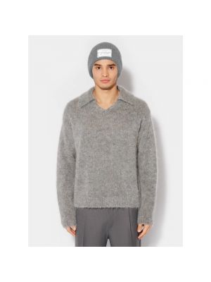 Gorro con bordado de lana de lana mohair Philippe Model gris
