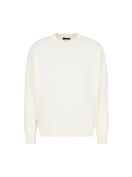 Sweter żakardowy Emporio Armani biały