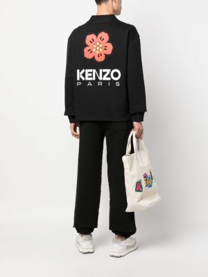 Květinový kardigan Kenzo černý