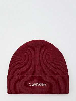 Шапка Calvin Klein, бордовая