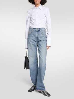 Voľné džínsy s vysokým pásom Sportmax modrá