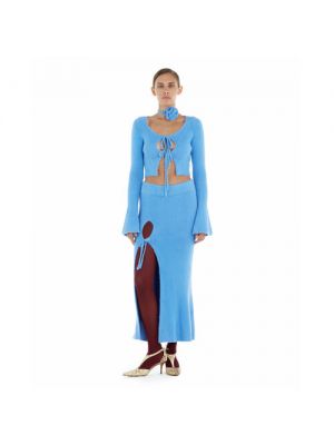Трикотажная длинная юбка Sorelle голубая