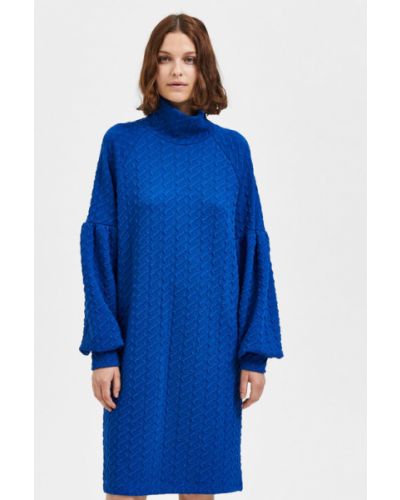 Selected Femme Kötött ruha Rose 16086352 Kék Relaxed Fit