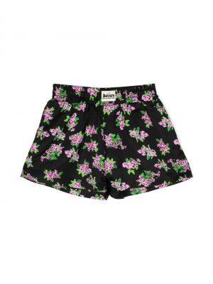 Shorts med mönster i blommigt för tjejer Natasha Zinko Kids svart