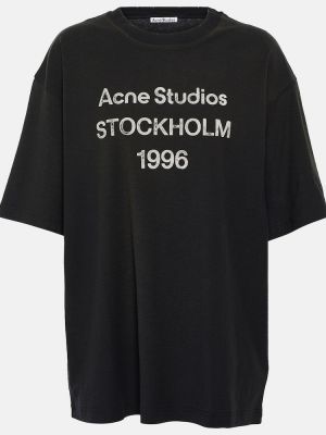 Βαμβακερή μπλούζα Acne Studios μαύρο