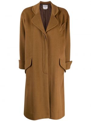 Vlnený kabát Chanel Pre-owned hnedá