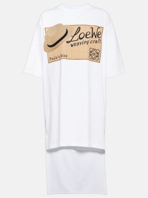 Šaty s výšivkou Loewe bílé