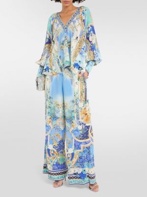Блузка в цветочек из крепа Camilla
