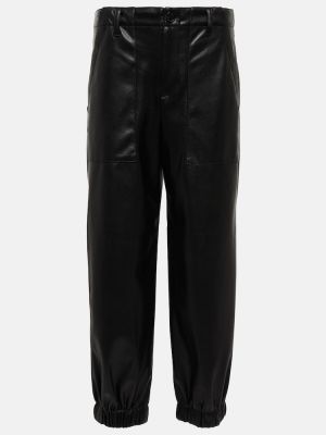 Pantaloni din piele de catifea din piele ecologică Velvet negru