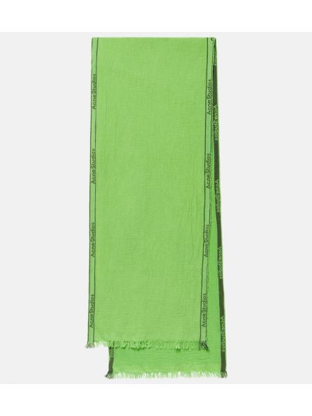 Sciarpa di lino di cotone Acne Studios verde