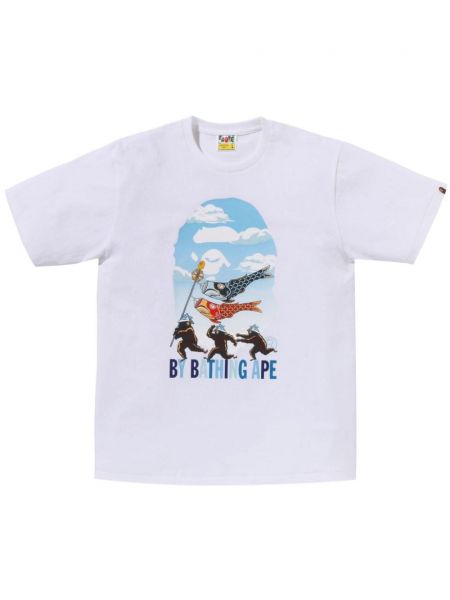 Puuvilla t-paita A Bathing Ape® valkoinen