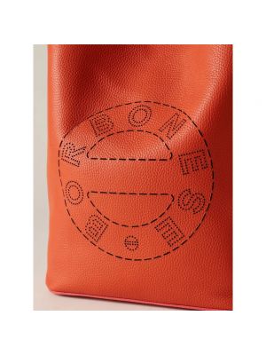 Bolsa de hombro de cuero con estampado Borbonese naranja