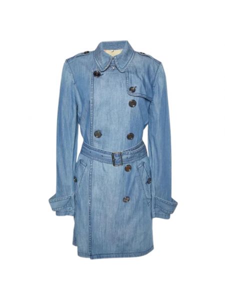 Płaszcz bawełniany retro Burberry Vintage niebieski