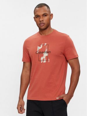 Majica s camo uzorkom Calvin Klein narančasta