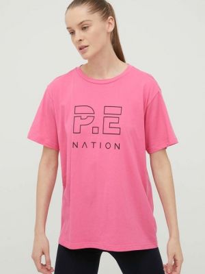 Хлопковая футболка P.e Nation фиолетовая