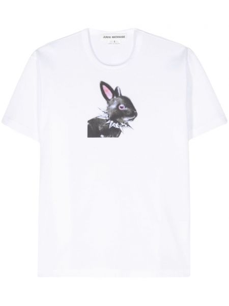 T-shirt aus baumwoll mit print Junya Watanabe weiß