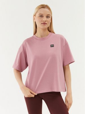 Laza szabású oversized póló Under Armour rózsaszín