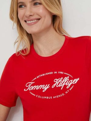Koszulka bawełniana Tommy Hilfiger czerwona