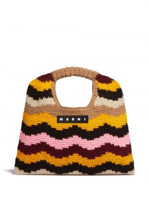 Плетени шопинг чанта Marni Market кафяво