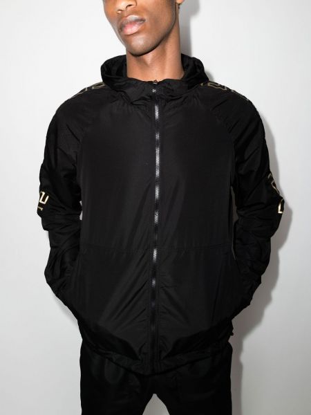 Kapučdžemperis ar rāvējslēdzēju ar apdruku Versace melns