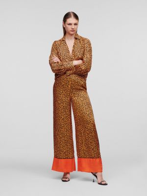Kalhoty s potiskem Karl Lagerfeld oranžové