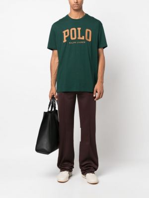 T-shirt brodé brodé en coton Polo Ralph Lauren vert