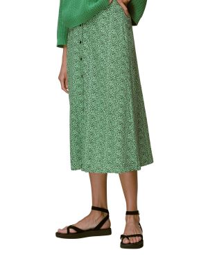 Леопардовая юбка на пуговицах с принтом Whistles зеленая