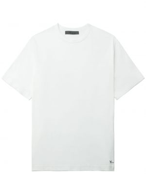 Kokvilnas t-krekls ar apaļu kakla izgriezumu Y's balts