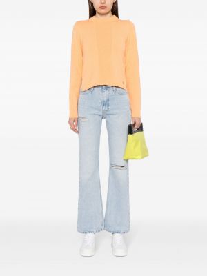 Sweter bawełniany Calvin Klein pomarańczowy