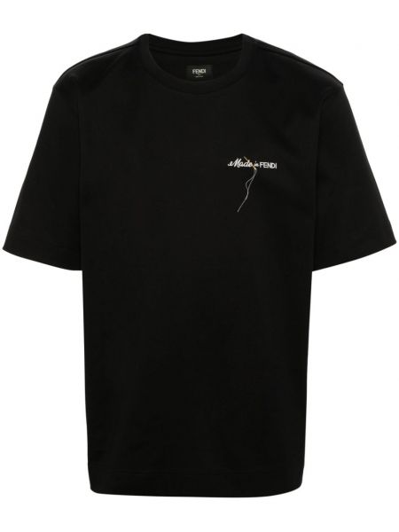 T-shirt mit stickerei Fendi schwarz