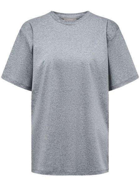 Voľné bavlnené priliehavé tričko 12 Storeez sivá