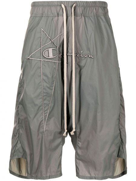 Pantalones cortos deportivos con bordado Rick Owens X Champion gris