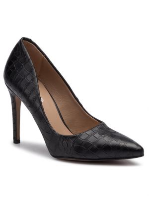 Полуотворени обувки с ток Wojas черно