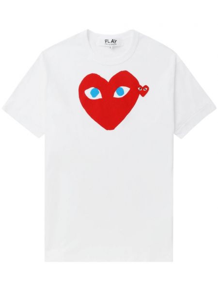 Bombažna majica z vzorcem srca Comme Des Garçons Play