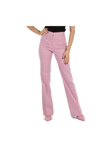 Proste spodnie z wiskozy Pinko różowe