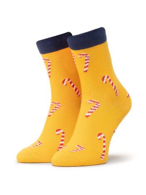 Taškuotos kojinės virš kelių Dots Socks geltona