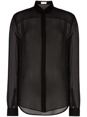 Прозрачна риза Saint Laurent черно