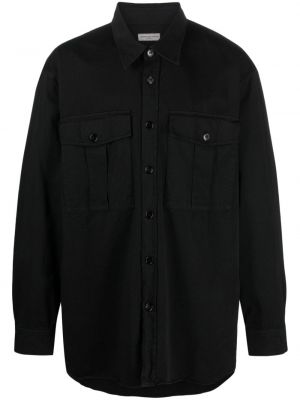 Oversized bavlněná košile Dries Van Noten černá