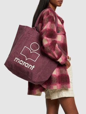 Τσάντα shopper Isabel Marant μωβ