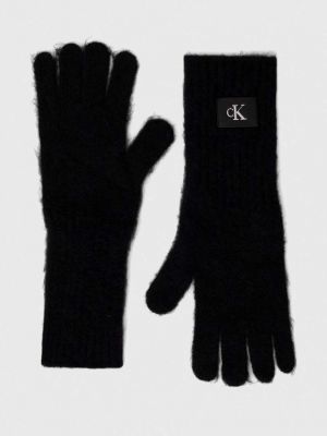 Rękawiczki wełniane Calvin Klein Jeans czarne