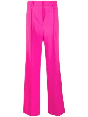 Vlněné rovné kalhoty Msgm růžové