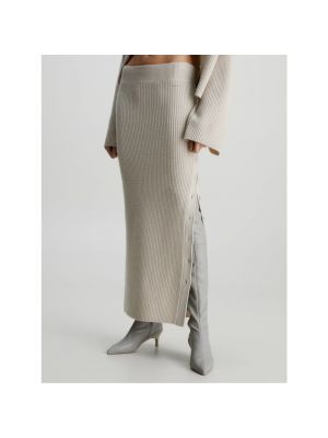 Długa spódnica Calvin Klein beżowa
