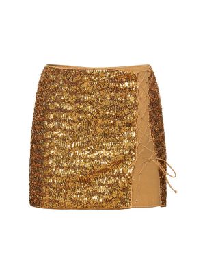 Mini sukně Oséree Swimwear zlaté
